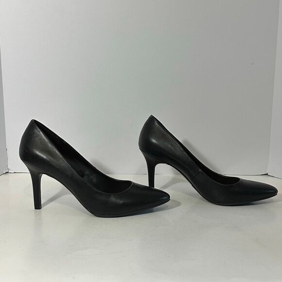 Merona Faux Leather Pointed-Toe-Pumps Black | Women Size 11 - Picture 14 of 14